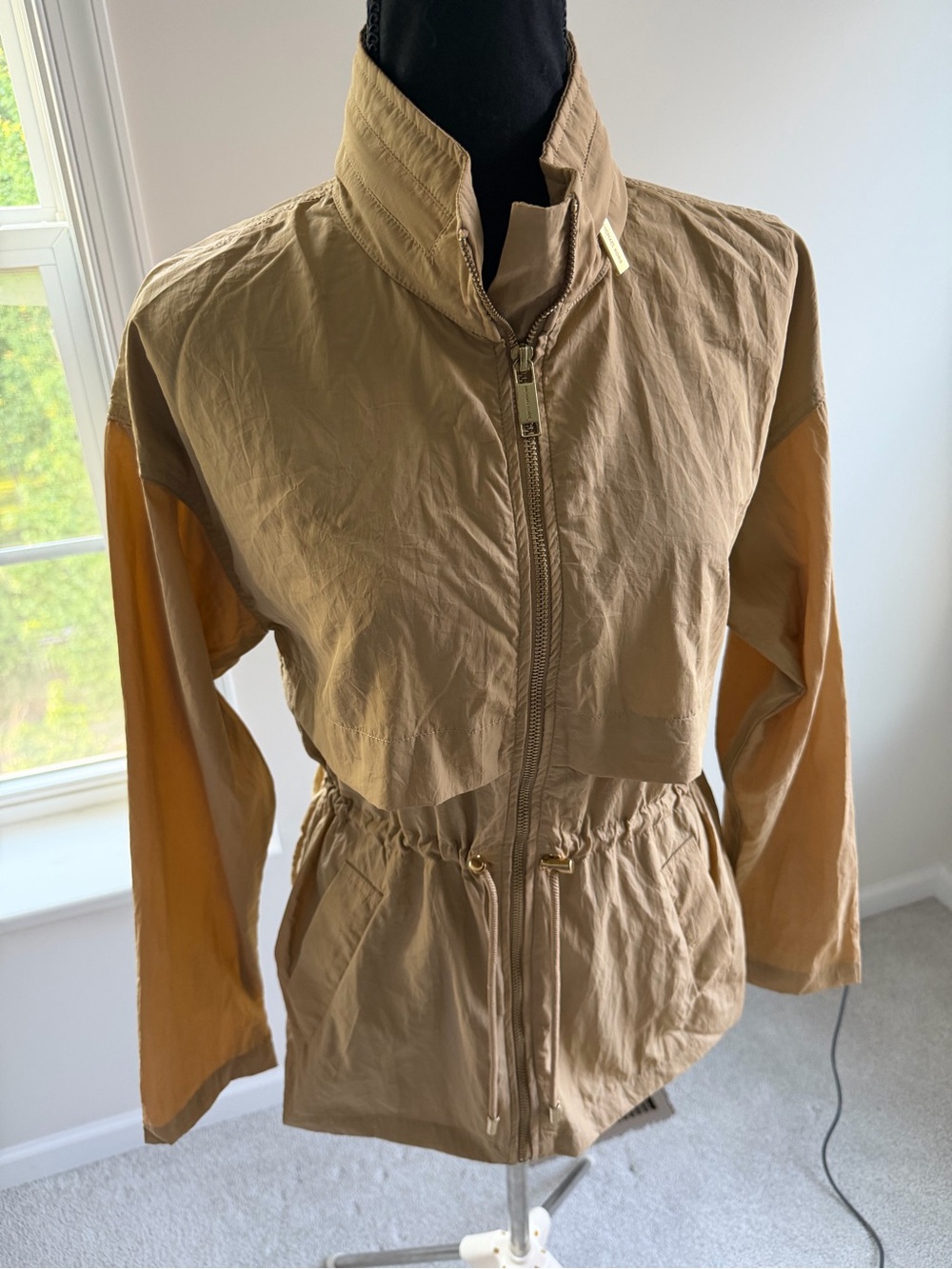 Michael Kors Beige Utility Zip Front Lightweight Jacket XS
